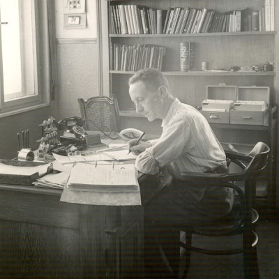 Photo of an engineer at his desk